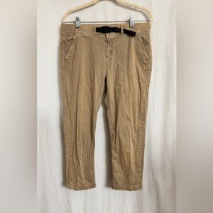 Gramicci Organic Cotton Khaki Tan Capri Pants Size 6 Belted Hiking Outdoor